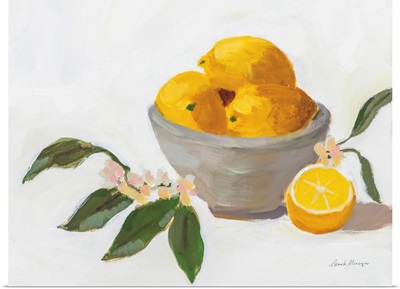 Lemons In Grey Bowl