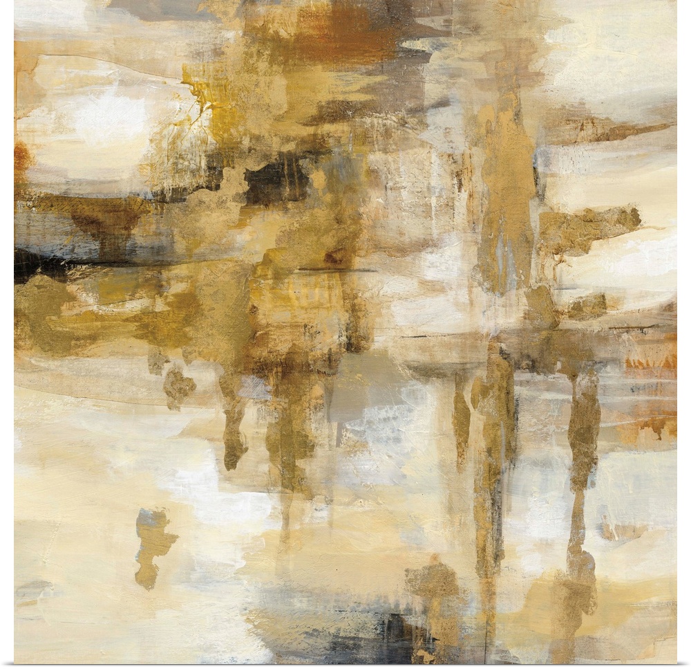 Contemporary painting in golden shades.