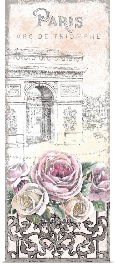 Paris Roses Panel VII