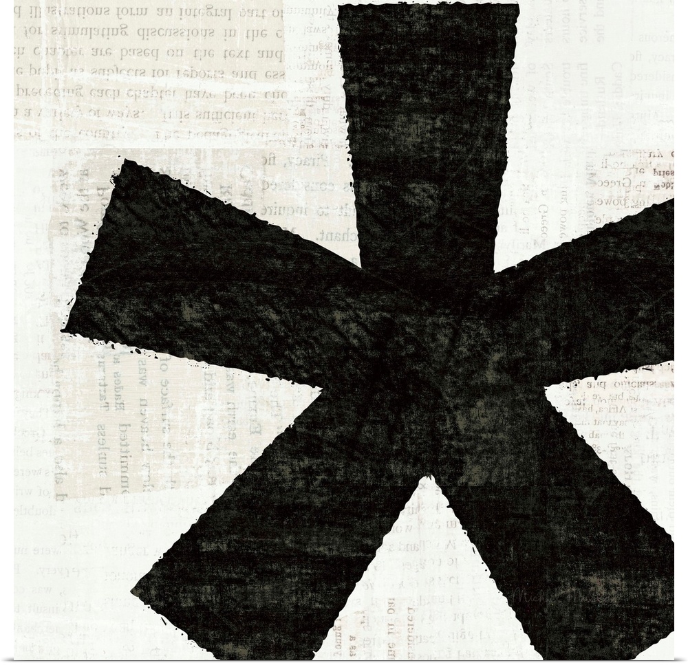 Contemporary painting of an asterisk symbol close-up in the frame of the image.