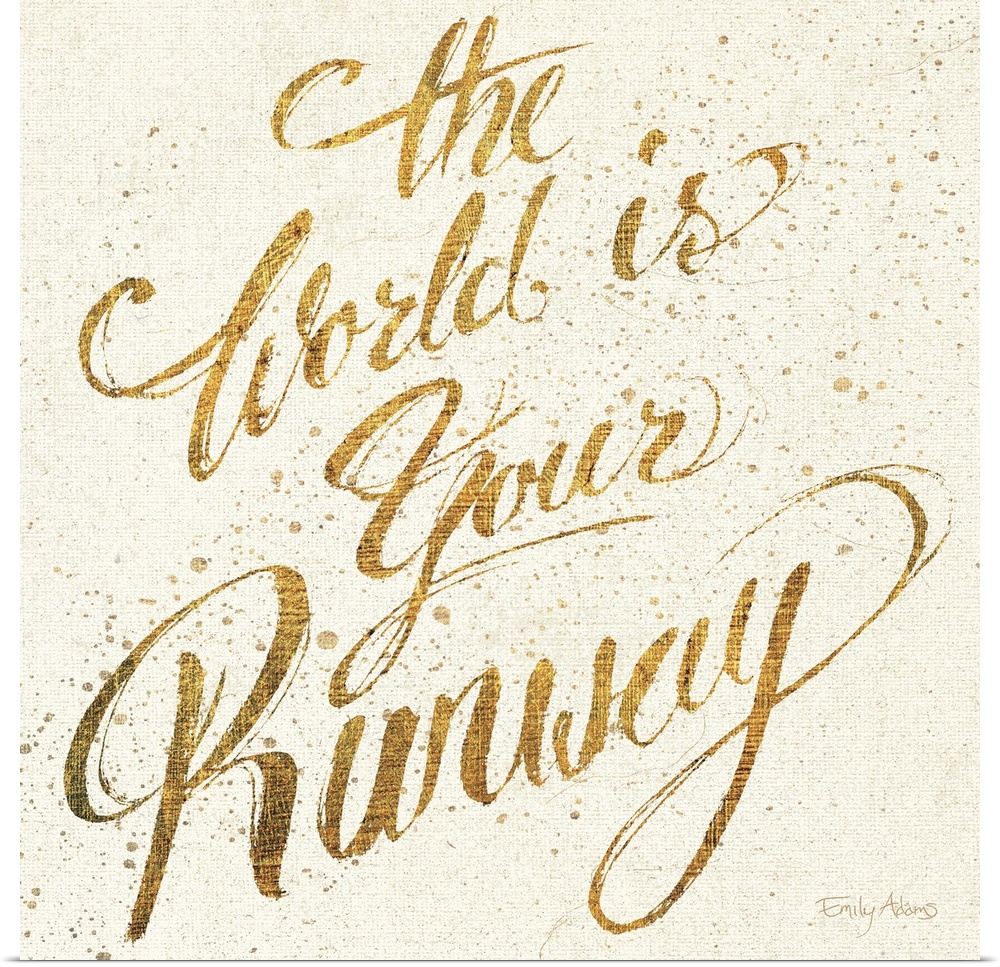 Handwritten script in gold colors on a textured background.