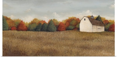 White Barn In Field Neutral