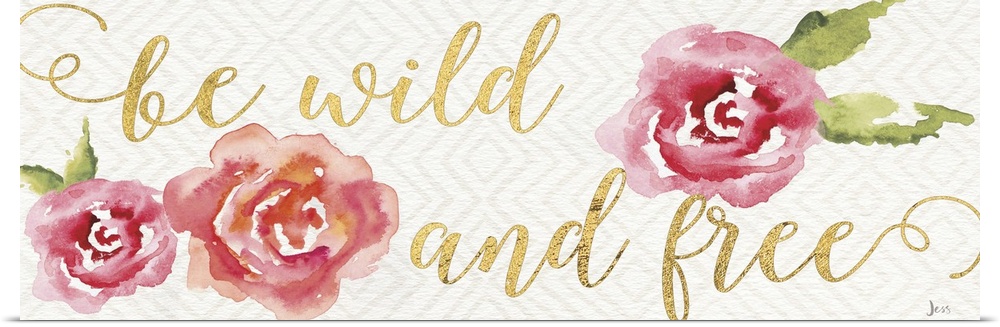 Hand-lettered gold text with watercolor roses.