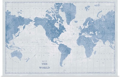 World Map White and Blue