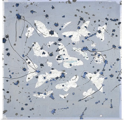 19th Century Butterfly Constellations In Blue II