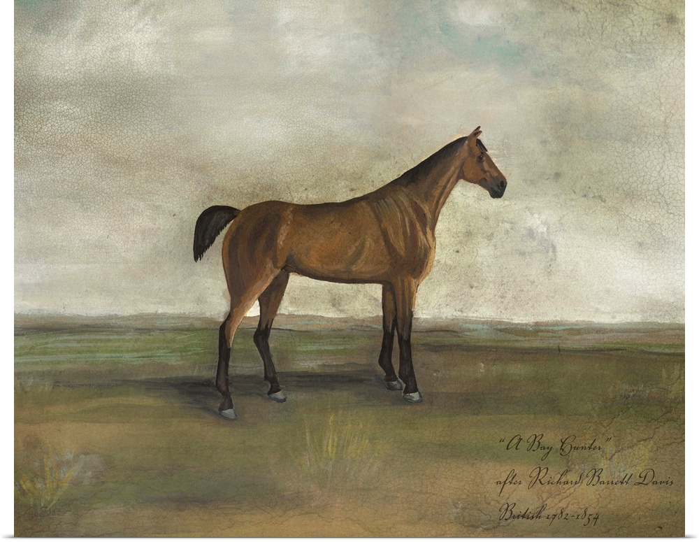 Contemporary painting of a horse in a field, reminiscent of antique equestrian portraits.