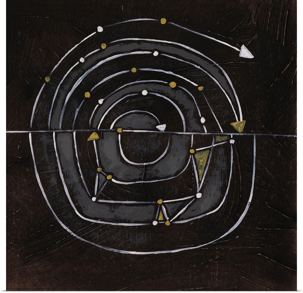 Contemporary mid-century inspired abstract artwork.