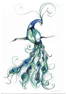 Aquarelle Peacock I
