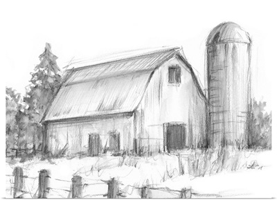 Black & White Barn Study I