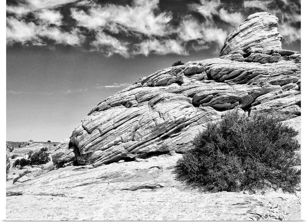 Black and white photograph of Canyonlands National Park in Utah.