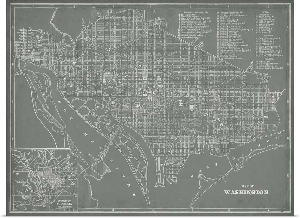 City Map of Washington, DC