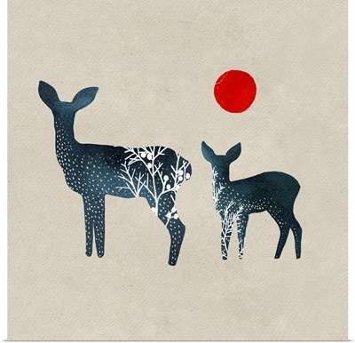 Deer And Sun II