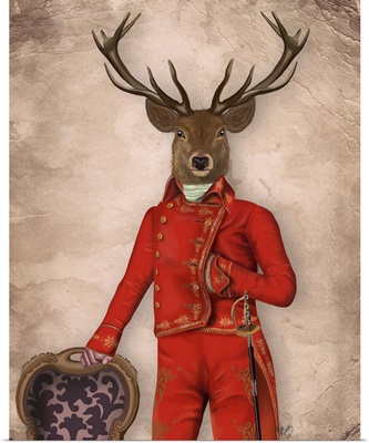 Deer In Red And Gold Jacket