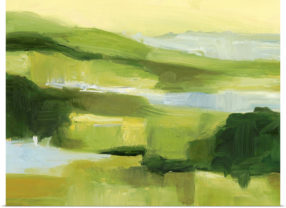 Contemporary countryside landscape painting.