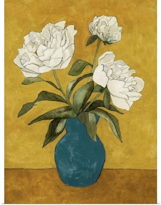 Flower Trio In Blue Vase II
