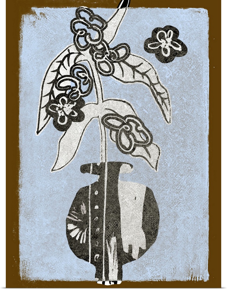 Graphic Flowers In Vase IV