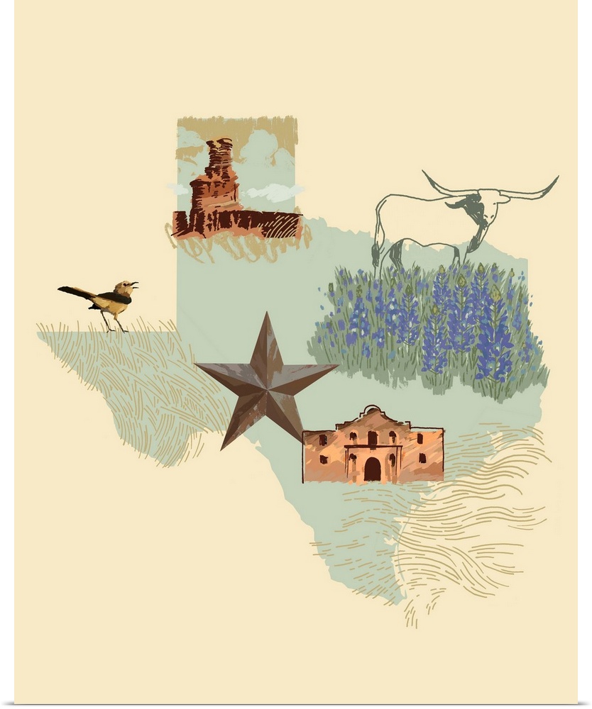 Illustrated State - Texas