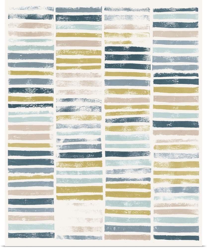 Rows of pastel stripes in blue, yellow, and pink.