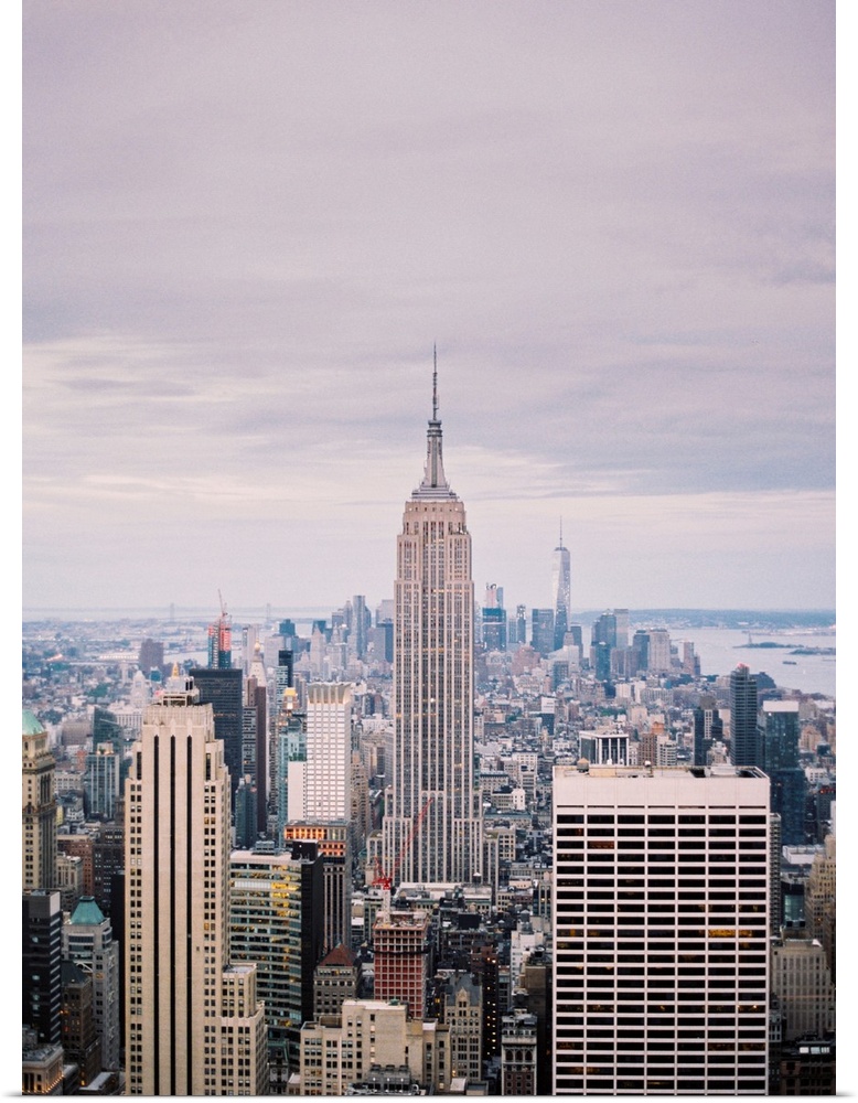 Photograph of the Empire State Building and surrounding buildings, Manhattan, New York City.