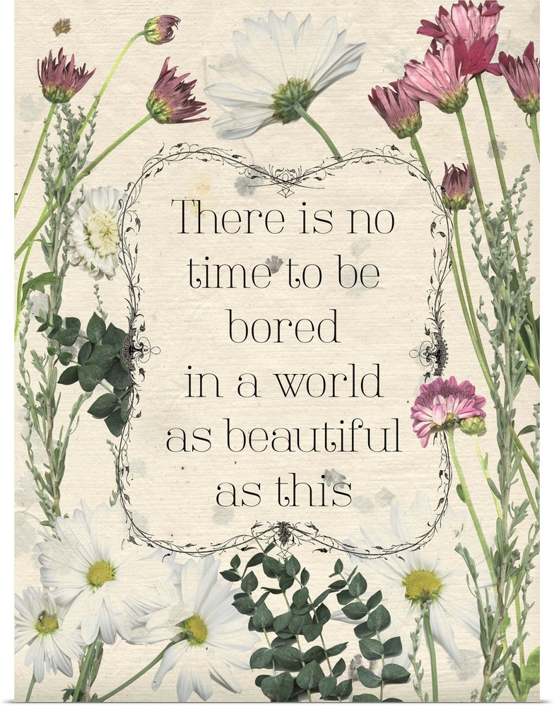 Pressed Floral Quote I