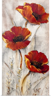 Red Poppies on Taupe II