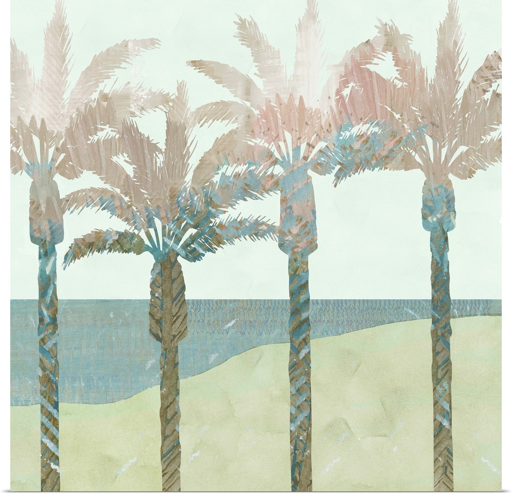 Pastel palm trees painting.