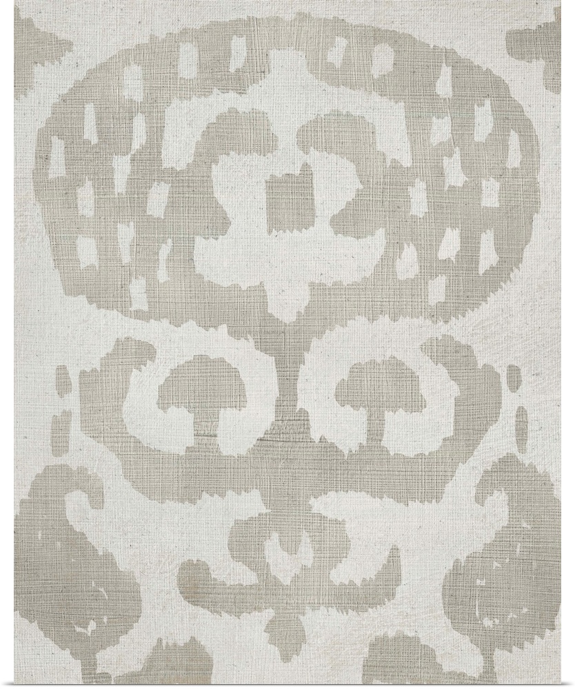 Gray bohemian ikat pattern in watercolor.