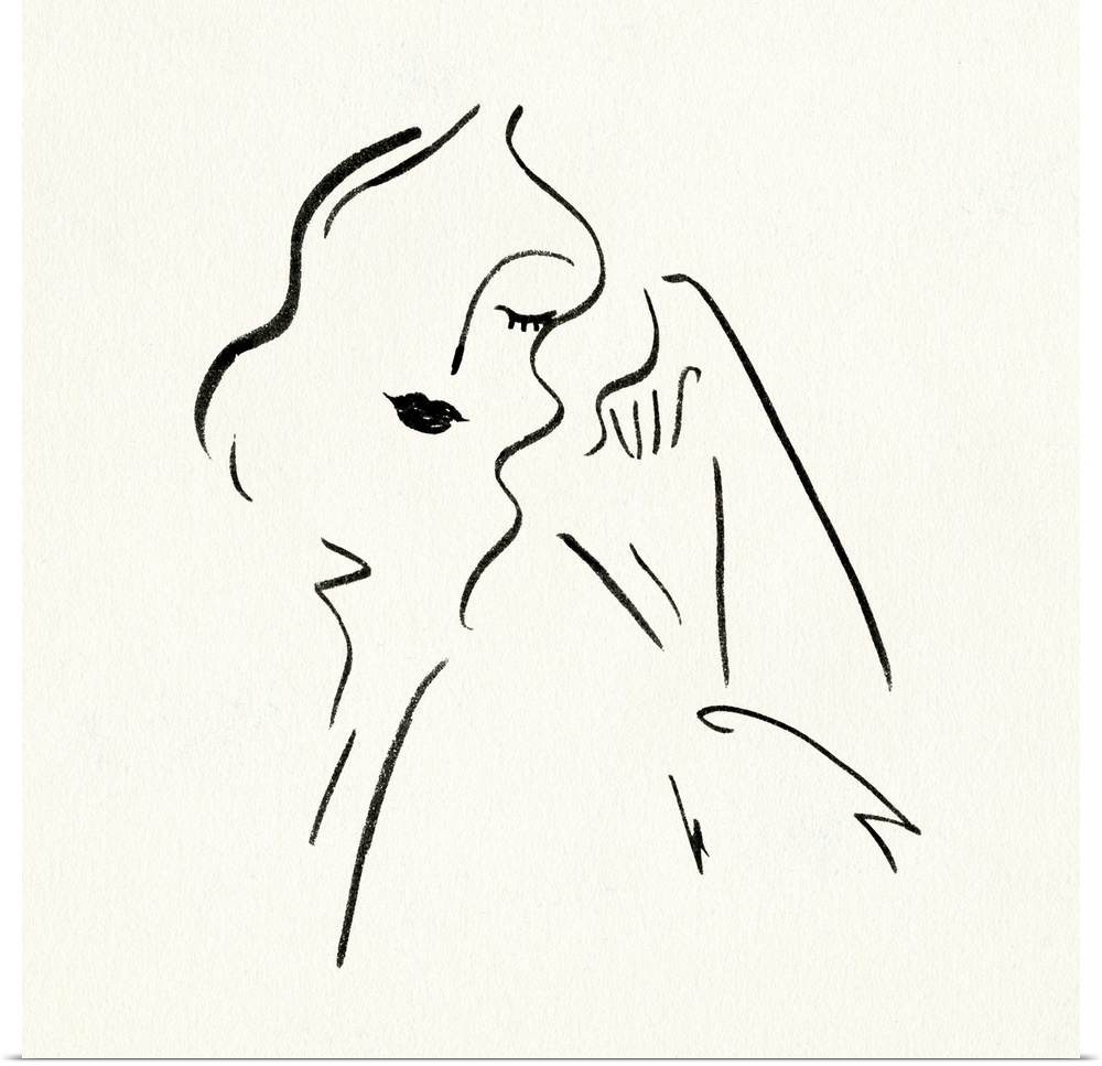 Contemporary outline of an abstracted female figure.