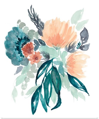 Teal & Peach Bouquet II