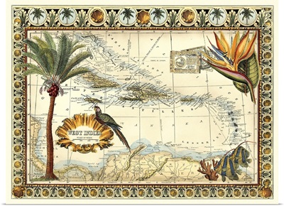 Tropical Map of West Indies