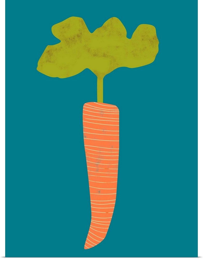 Fun and contemporary painting of a carrot.