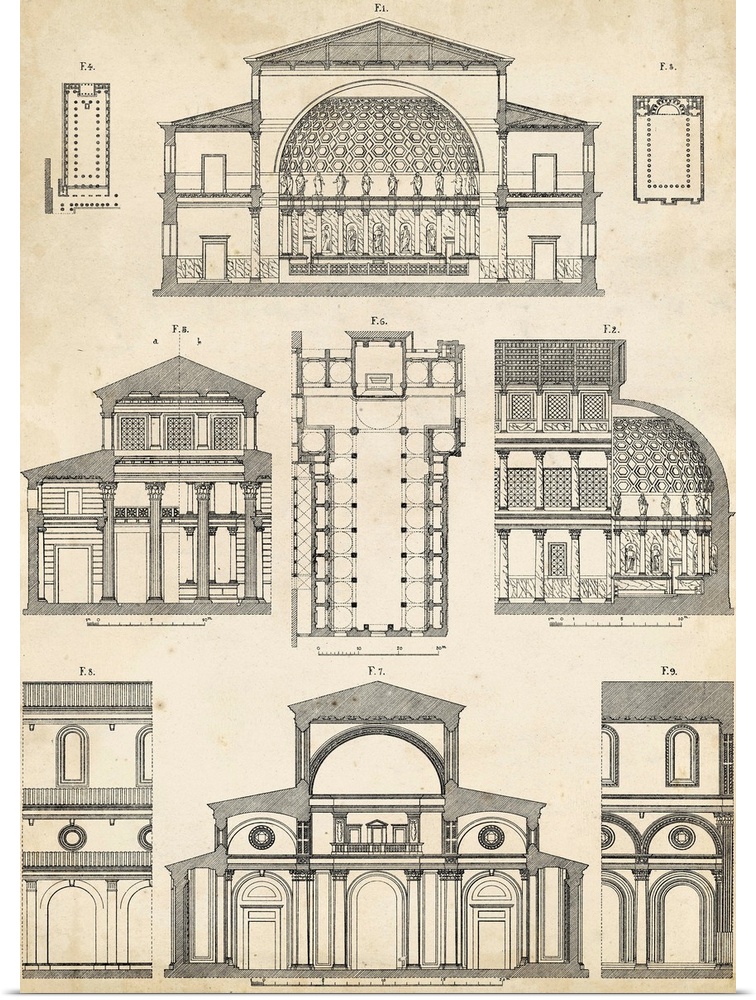 Vintage Architect's Plan I