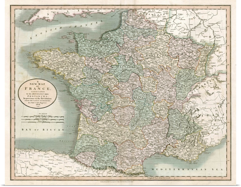 Vintage Map of France