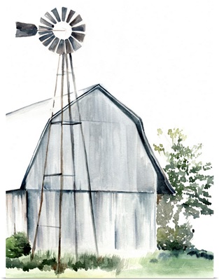 Watercolor Barn I