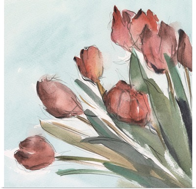 Watercolor Tulip Garden II