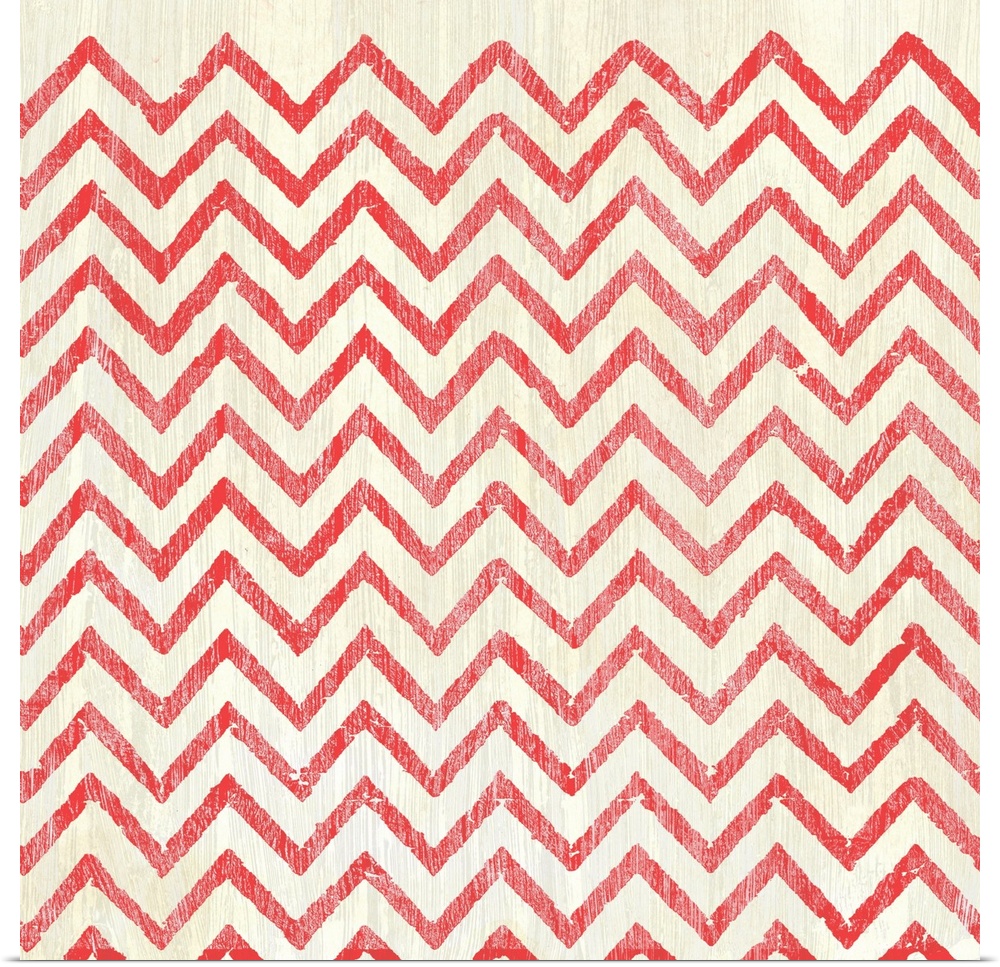 Square decorative artwork of a repetitive pattern of a chevron design with a light streak overlay.