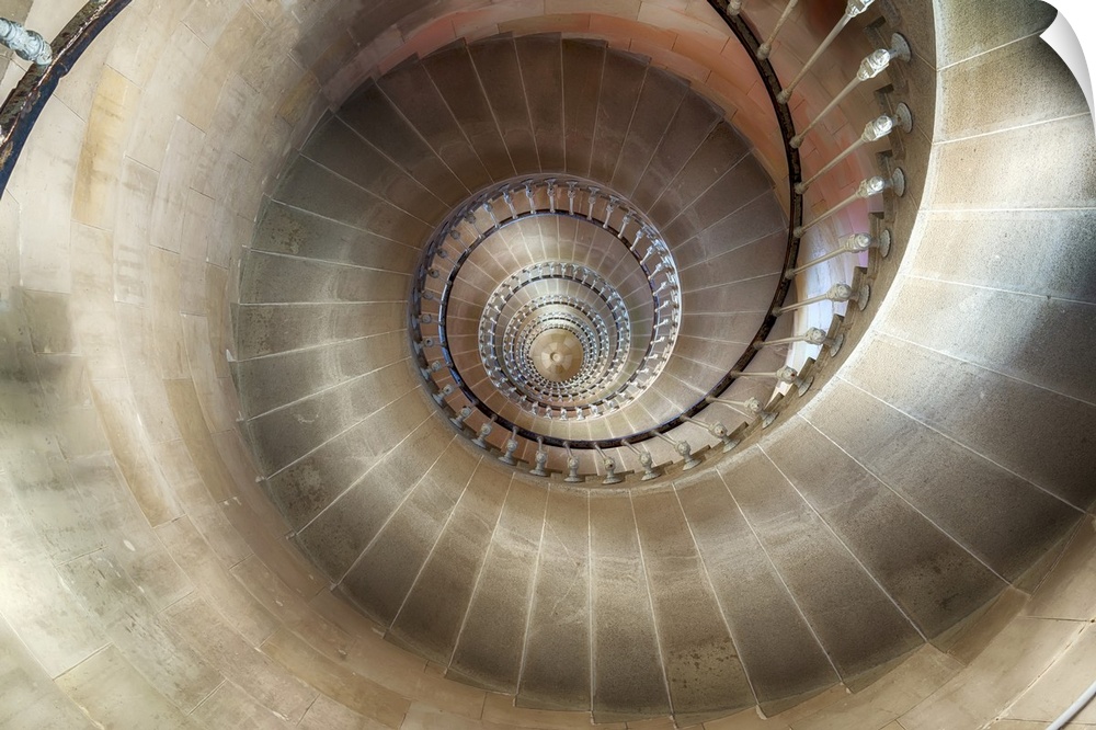 spiral staircase revealing the mathematic spiral of fibonacci