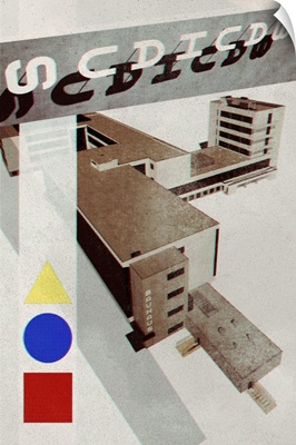 Bauhaus Dessau Architecture In Vintage Magazine Style III
