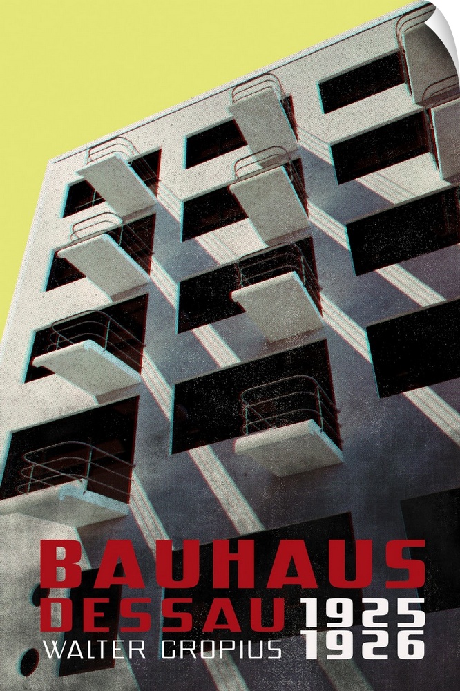 Bauhaus Dessau Architecture In Vintage Magazine Style VIII
