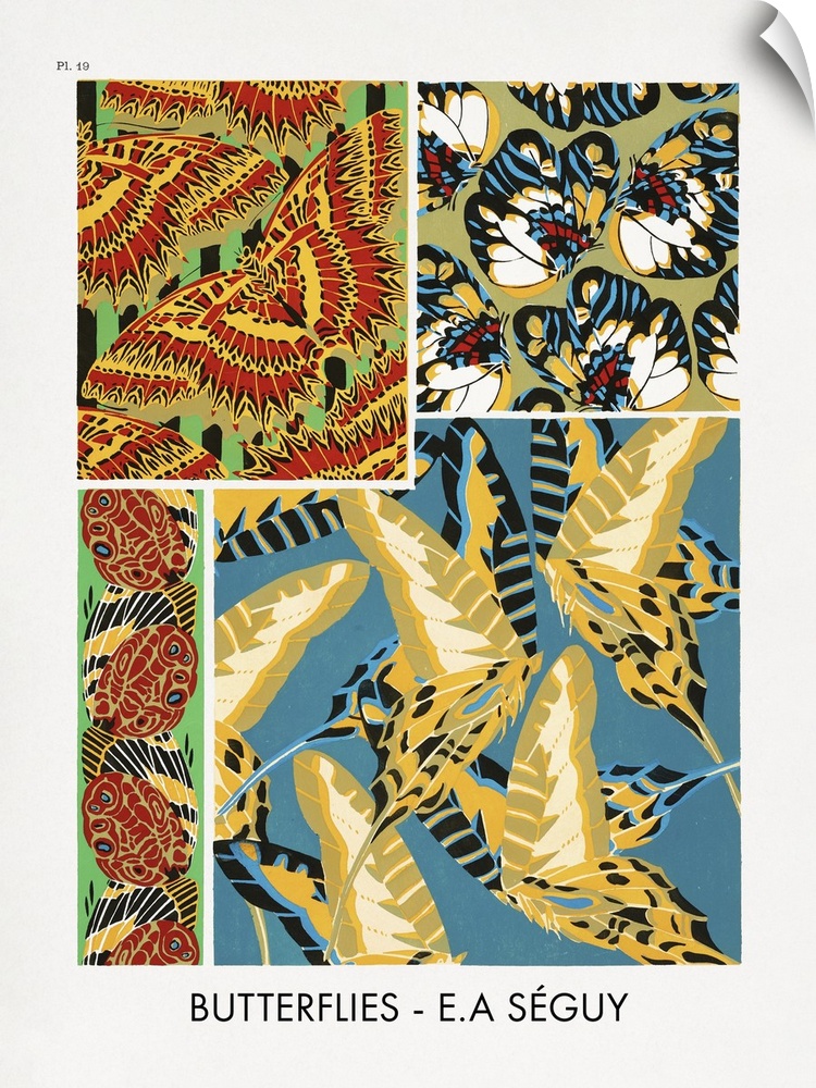 E.A. Seguy's vintage butterflies pattern (1925) art nouveau from Papillons.