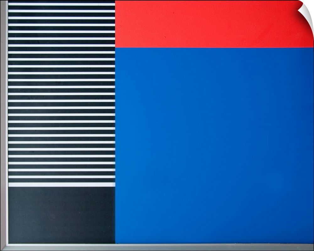 Abstract composition of stripes and colors in the Picture and Sound in Hilversum, Netherlands.