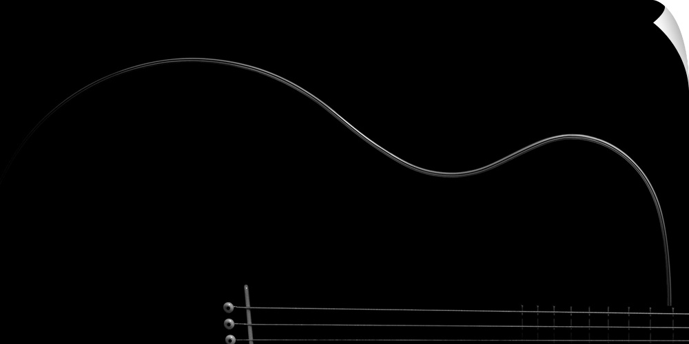 Light on the side of a guitar creating a simple abstract image.