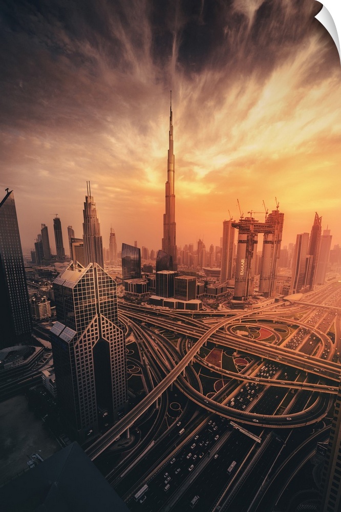 Dubai's Fiery Sunset