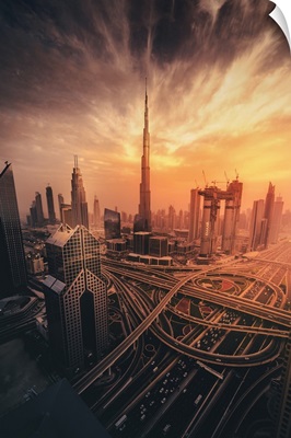 Dubai's Fiery Sunset