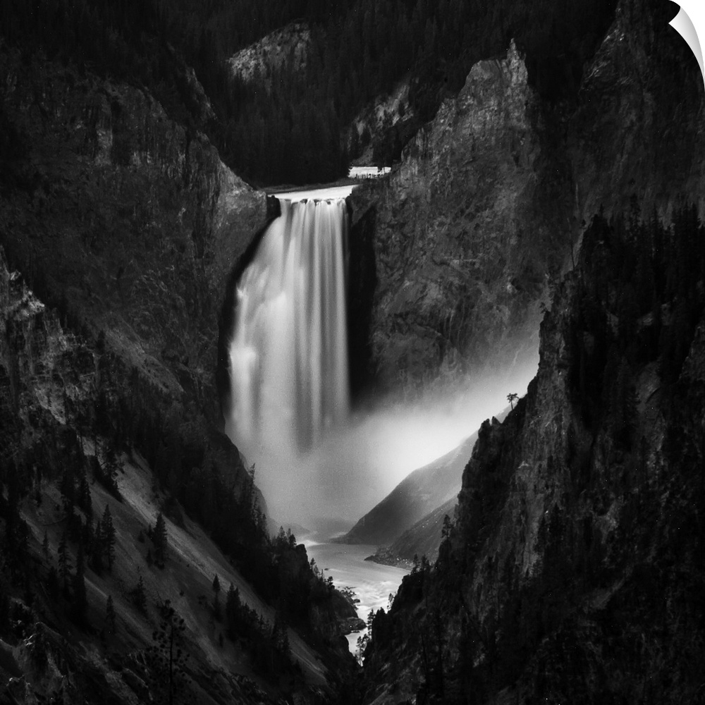 A massive waterfall in Wyoming's Yellowstone National Park.