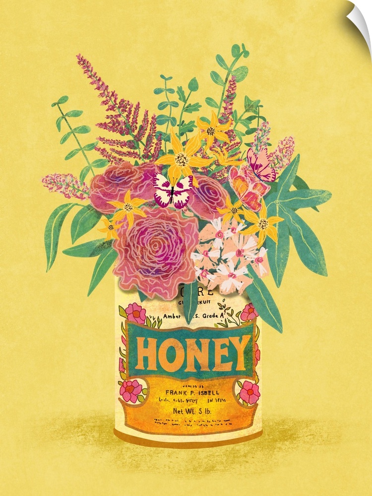 Flowers In A Vintage Honey Can