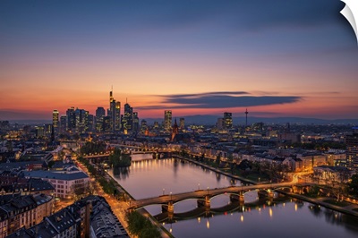 Frankfurt Skyline At Sunset