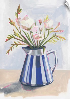 Fresh Flowers In A Striped Vase I