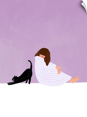 Girl And Cat