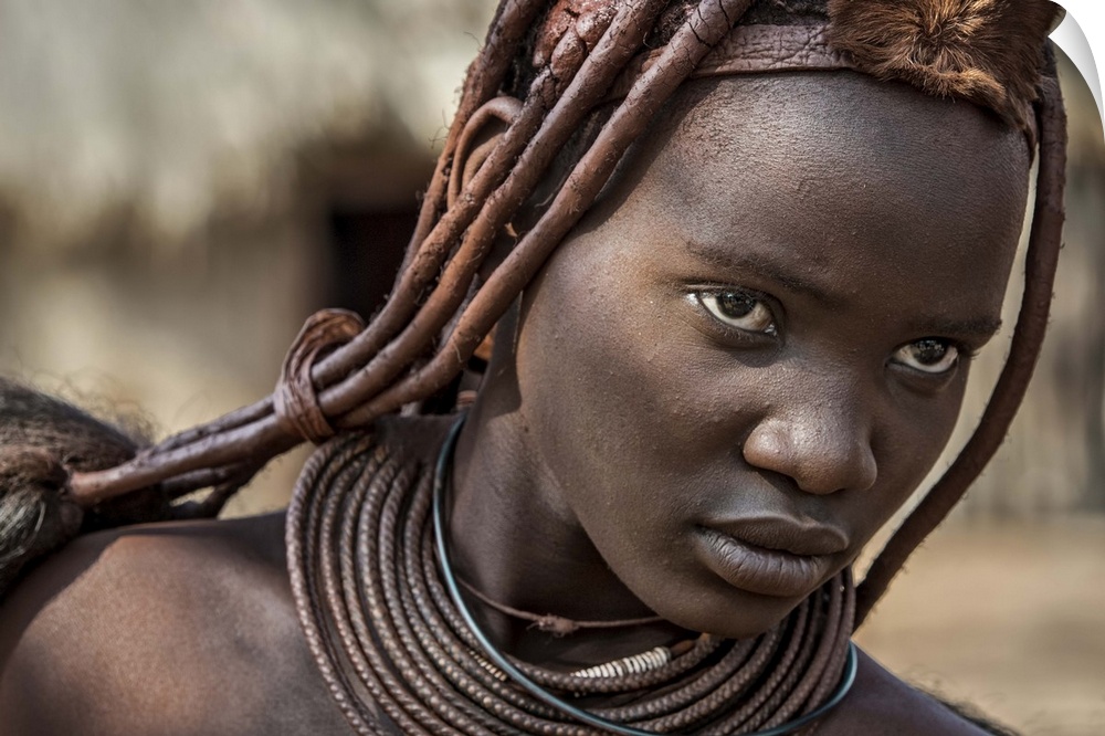 Tribeswoman with a fierce look on her face.